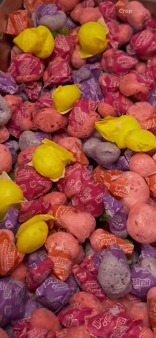 Fruity Boom Boom Freeze-dried candy in a clear bag